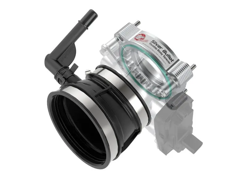 aFe 2020 Vette C8 Silver Bullet Aluminum Throttle Body Spacer Works w/ Factory Intake Only - Silver (AFE46-34017)