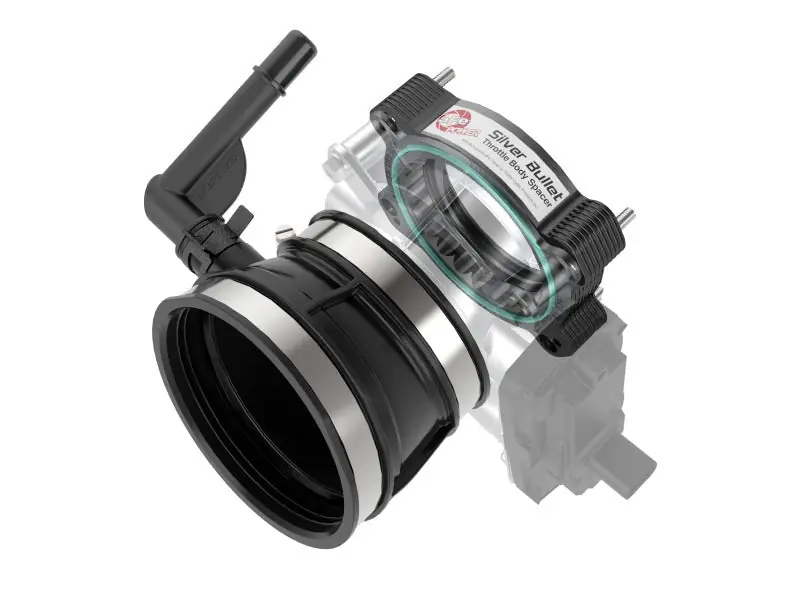 aFe 2020 Vette C8 Silver Bullet Aluminum Throttle Body Spacer / Works With Factory Intake Only - Blk (AFE46-34017B)