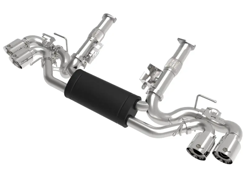 aFe MACH Force-Xp 3in to 2-1/2in 304SS Cat-Back 2020 Chevy Corvette (C8) 6.2L - Polished Tip (AFE49-34124-P)