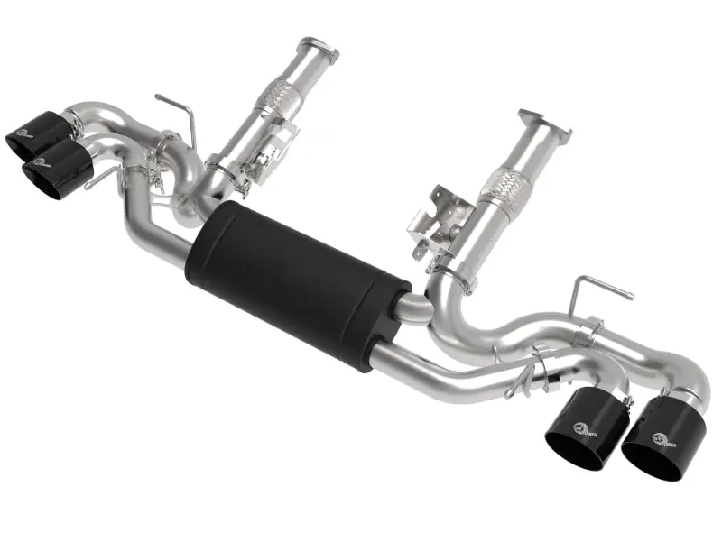 aFe MACH Force-Xp 2-1/2in 304SS Cat-Back 2020 Chevy Corvette (C8) 6.2L - Black Tip (AFE49-34127-B)