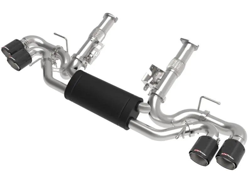 aFe MACH Force-Xp 3in to 2-1/2in 304SS Cat-Back (No NPP) 2020 Chevy Corvette (C8) 6.2L - Carbon Tip (AFE49-34127-C)
