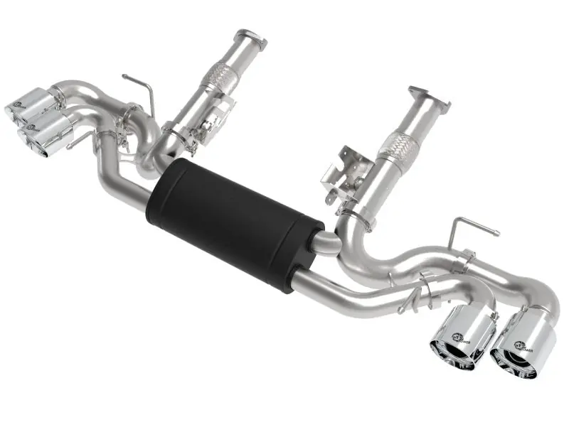 aFe MACH Force-Xp 2-1/2in 304SS Cat-Back 2020 Chevy Corvette (C8) 6.2L - Polished Tip (AFE49-34127-P)