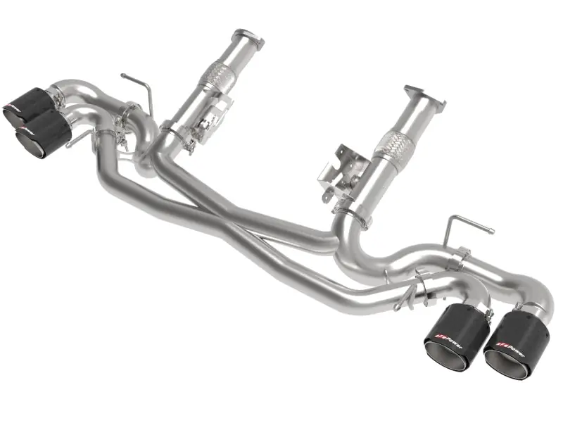 aFe MACH Force-Xp 3in to 2-1/2in 304SS Cat-Back (No Muff.) 2020 Chevy Corvette 6.2L - Carbon Tip (AFE49-34127NM-C)