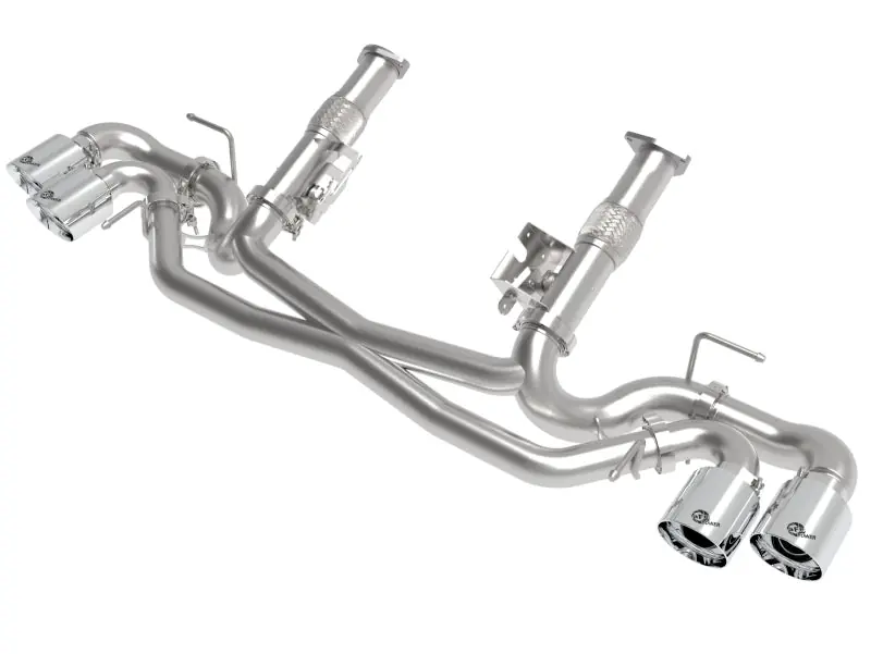 aFe MACH Force-Xp 3in to 2-1/2in 304SS Cat-Back (No Muff.) 2020 Chevy Corvette 6.2L- Polished Tip (AFE49-34127NM-P)
