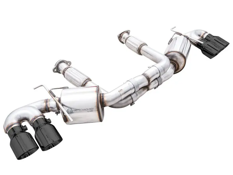 AWE Tuning 2020 Chevrolet Corvette (C8) Touring Edition Exhaust - Quad Diamond Black Tips (AWE3015-43159)