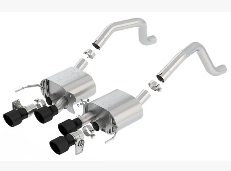 Borla 2015+ Chevy Corvette C7 Z06 6.2L Axle Back ATAK Exhaust Black Quad Tips w/o AFM w/ NPP (BOR11903CB)