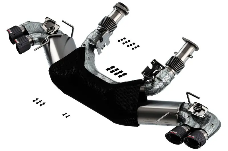 Borla 2020 Chevrolet Corvette C8 6.2L S-Type Exhaust System Dual Round Angle Cut Carbon Fiber Tips (BOR140838CF)