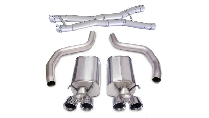Corsa 2012-2013 Chevrolet Corvette C6 ZR1 Sport Cat-Back Dual Rear Exit w/ Twin 4.0in Pol Tips (COR14164CB3)