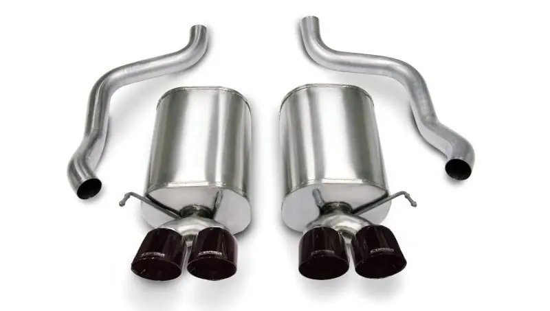 Corsa 2005-2007 Chevrolet Corvette C6 6.0L V8 Black Sport Axle-Back Exhaust (COR14169BLK)