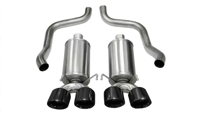 Corsa 2009-2013 Xtreme Axle-Back Exhaust w/Dual Black 3.5in Tips 09-13 Chevrolet Corvette C6 6.2L V8 (COR14470BLK)