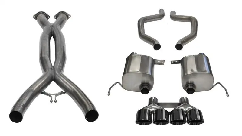 Corsa 15-19 Chevy Corvette Z06 3in Cat Back Exhaust Black Pro-Series Quad 4.5in Tip (Xtreme (COR14766CBBLK)
