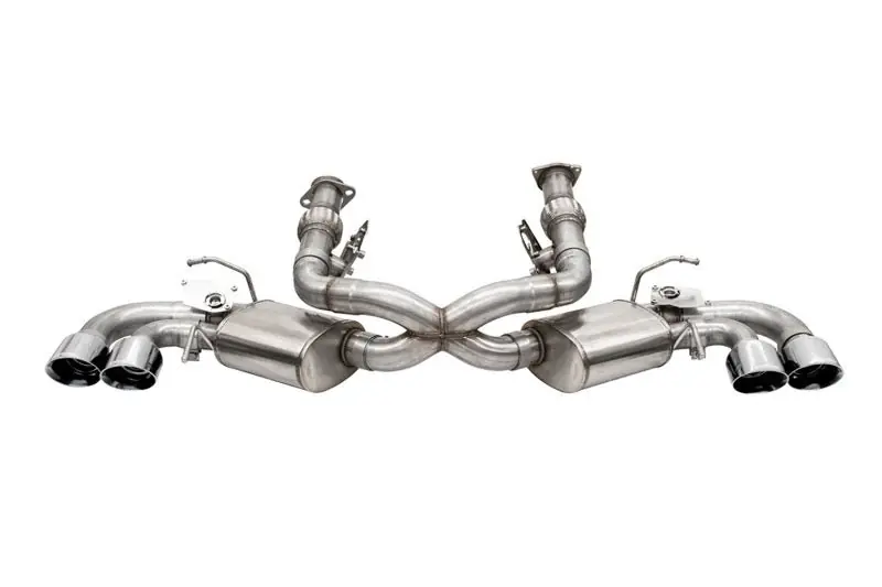 Corsa 20-25 Corvette C8 3in Valved Cat-Back 4.5in Pol Quad Tips Fits Factory Perf Exhaust DeletesAFM (COR21103)