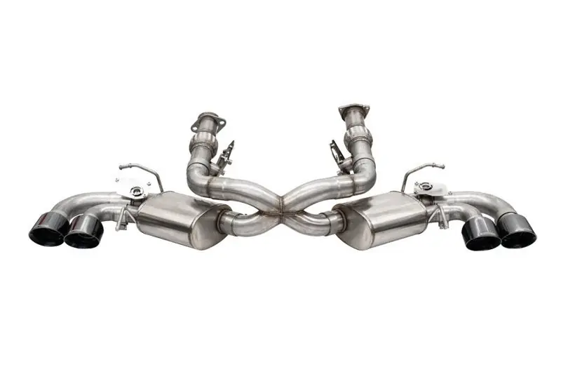 Corsa 20-25 Corvette C8 3in Valved Cat-Back 4.5in Blk Quad Tips Fits Factory Perf Exhaust DeletesAFM (COR21103BLK)