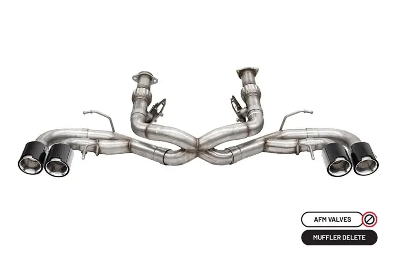Corsa 2020-2025 Chevrolet Corvette C8 RWD 3in Track Cat-Back Delete Exhaust w/4.5in CF PolishedTips (COR21104CF)
