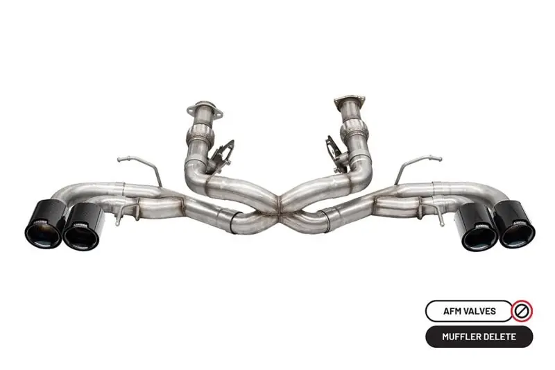Corsa 2020-2025 Chevrolet Corvette C8 RWD 3in Track Cat-Back Delete Exhaust w/4.5in CF Black PVDTips (COR21104CFBLK)