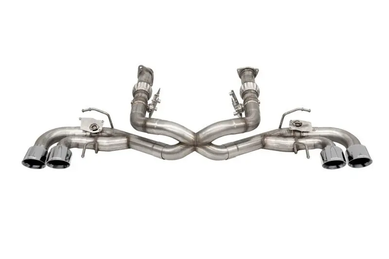 Corsa 2020-2025 Corvette C8 3in Valved Cat-Back 4.5in Pol Quad Tips - Fits Factory NPP Exhaust w/AFM (COR21106)