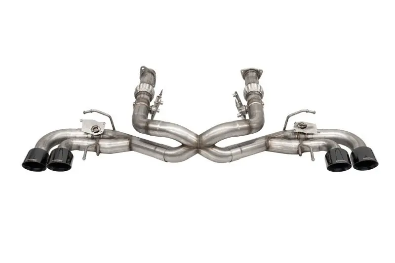Corsa 2020-2025 Corvette C8 3in Valved Cat-Back 4.5in Blk Quad Tips - Fits Factory NPP Exhaust w/AFM (COR21106BLK)