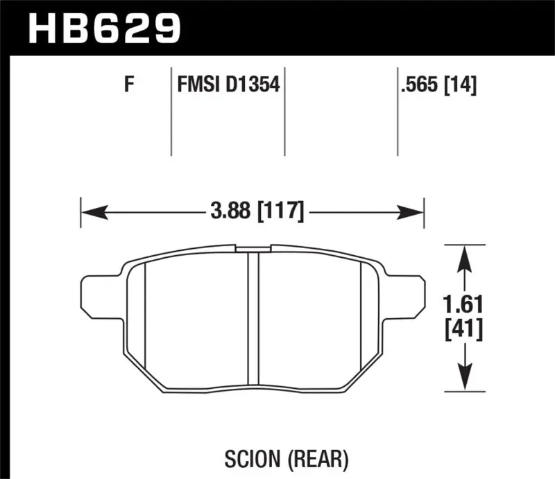 Hawk 08-15 Scion xB HPS 5.0 Rear Brake Pads (HAWKHB629B.565)