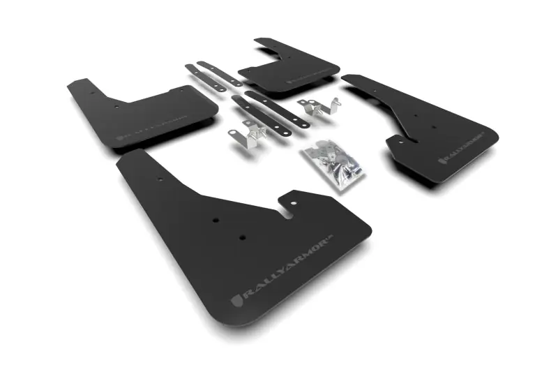 Rally Armor 18-25 Toyota Corolla Hatchback Black UR Mud Flap Grey Logo (RALMF67-UR-BLK/GRY)
