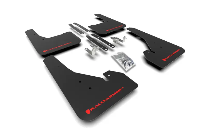 Rally Armor 18-25 Toyota Corolla Hatchback Black UR Mud Flap Red Logo (RALMF67-UR-BLK/RD)
