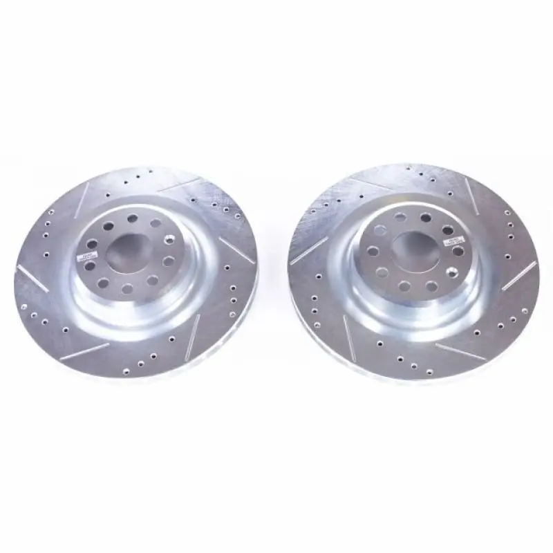Power Stop 12-18 Tesla Model S Rear Evolution Drilled & Slotted Rotors - Pair (PSBAR84001XPR)
