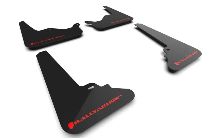 Rally Armor 21-25 Tesla Model S / S Plaid Black UR Mud Flap w/Red Logo (RALMF101-UR-BLK-RD)