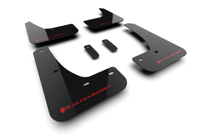 Rally Armor 24-25 Tesla Model 3 Highland Black UR Mud Flap Red Logo (RALMF122-UR-BLK-RD)