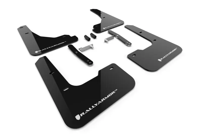 Rally Armor 24-25 Tesla Model 3 Highland Black UR Mud Flap White Logo (RALMF122-UR-BLK-WH)