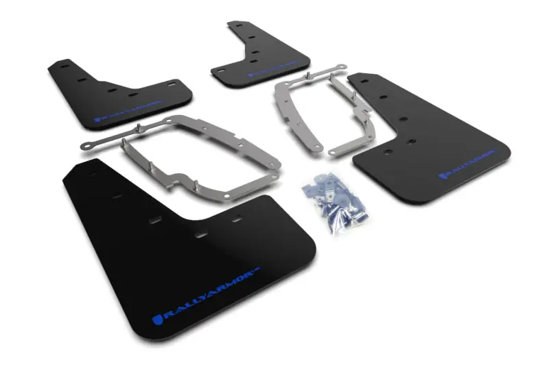 Rally Armor 17-23 Tesla Model 3 Black UR Mud Flap w/Blue Logo (RALMF62-UR-BLK/BL)