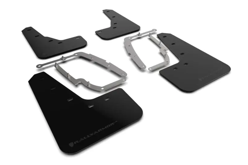 Rally Armor 17-23 Tesla Model 3 Black UR Mud Flap - Metallic Black Logo (RALMF62-UR-BLK/MBK)