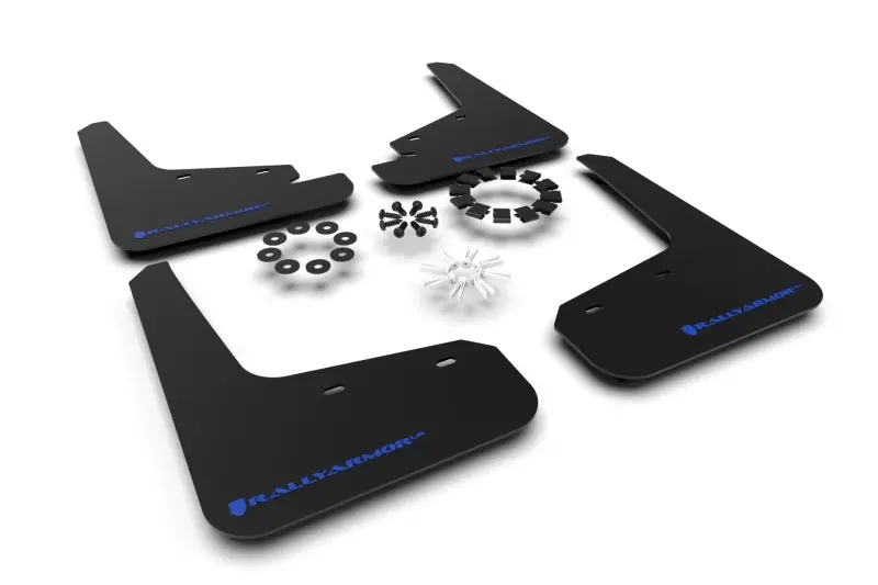 Rally Armor 20-26 Tesla Model Y, Juniper Y Black UR Mud Flap w/Blue Logo (RALMF72-UR-BLK/BL)