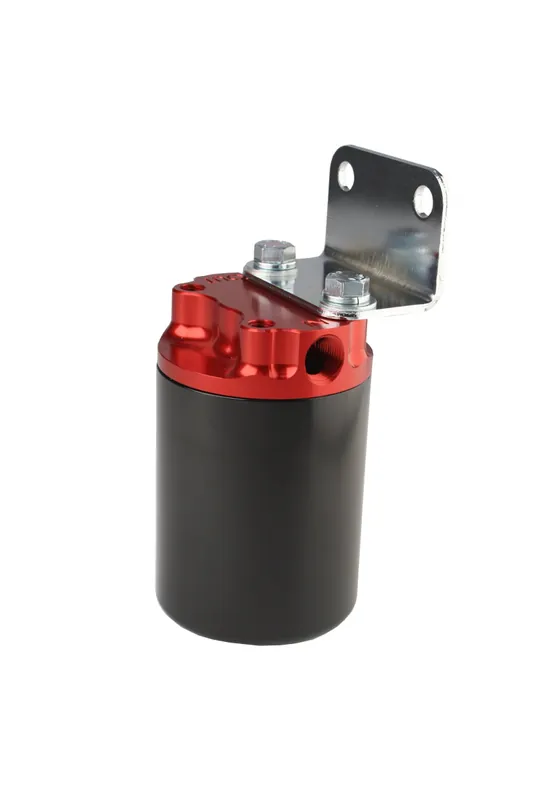 Aeromotive SS Series Billet Canister Style Fuel Filter Anodized Black/Red - 10 Micron Fabric Element (AER12317)