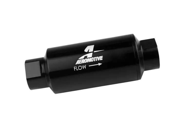 Aeromotive In-Line Fuel Filter 40-M Stainless Mesh Element ORB-10 Port (Bright-Dip Black) 2in. OD (AER12330)