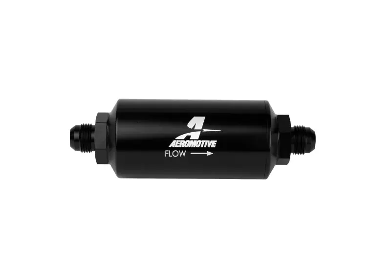 Aeromotive In-Line Filter - AN-08 size Male - 10 Micron Microglass Element - Bright-Dip Black (AER12375)