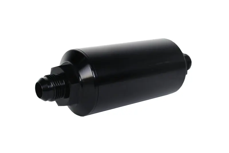 Aeromotive In-Line Filter - (AN -8 Male) 40 Micron Stainless Mesh Element Bright Dip Black Finish (AER12378)