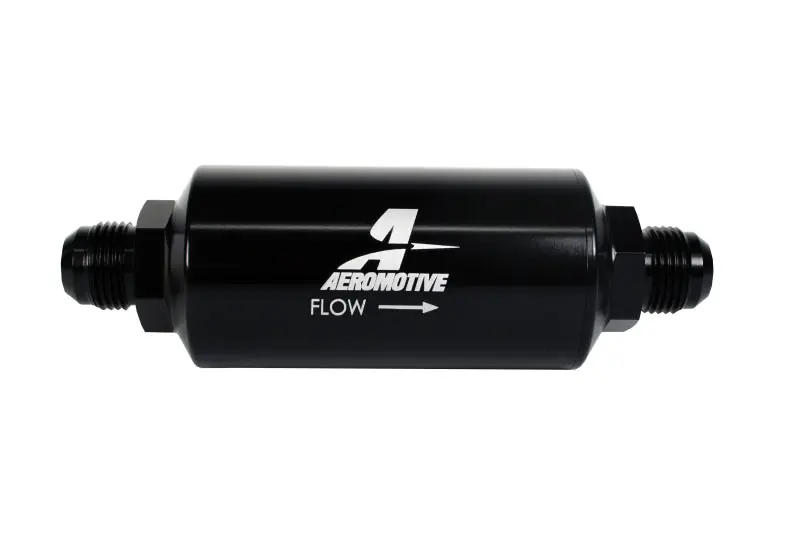 Aeromotive In-Line Filter - (AN -10 Male) 40 Micron Stainless Mesh Element Bright Dip Black Finish (AER12388)