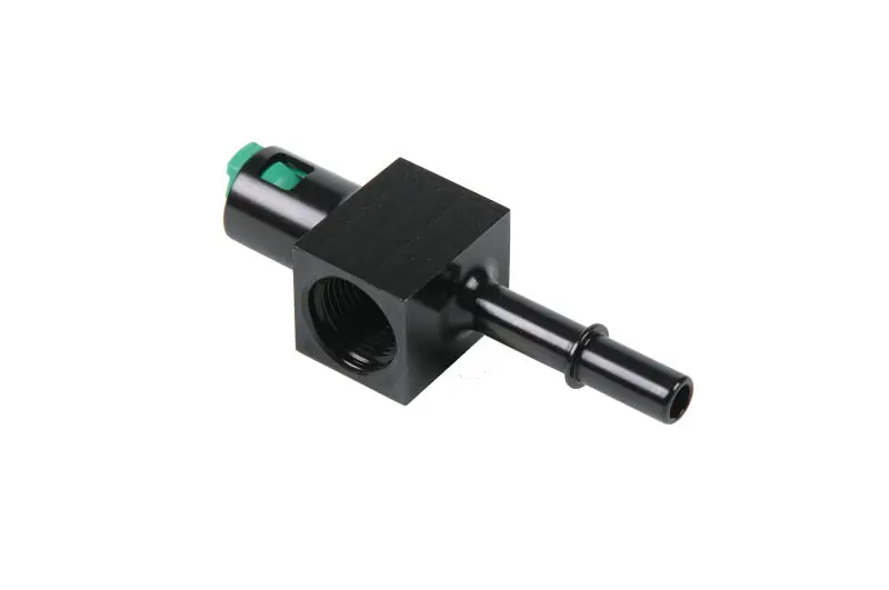 Aeromotive 3/8in Quick Connect with AN-08 port and 1/8in gauge port (AER15121)