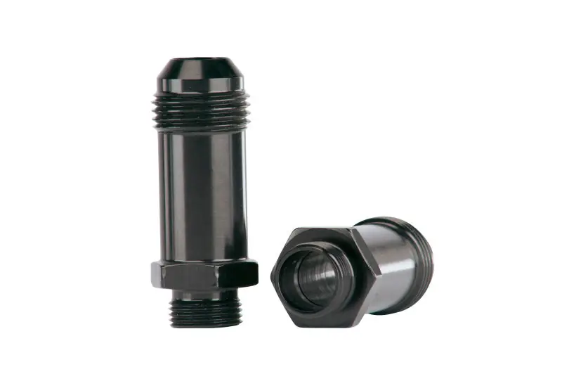 Aeromotive Demon Carb AN-08 to 9/16in x 24 Thread Float Bowl Fitting - Extended (AER15208)
