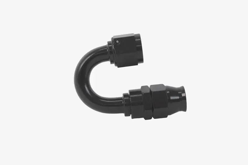 Aeromotive PTFE Hose End - AN-08 - 180 Deg - Black Anodized (AER15363)