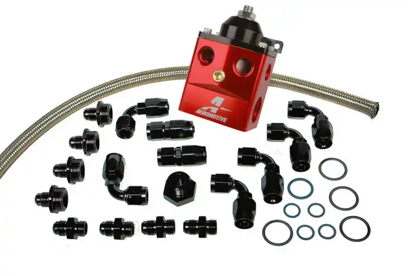 Aeromotive A4 Dual Carburetor Regulator (P/N 13203) Kit (Incl. Reg/Hose/Hose Ends/Fittings) (AER17121)