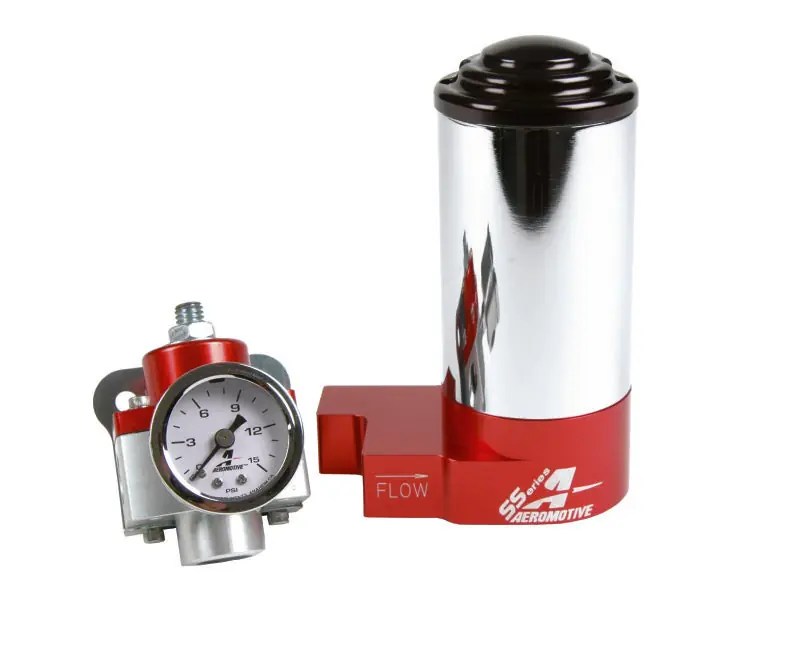 Aeromotive SS Carbureted Pump Reg Gauge Kit - AN Style Ports (AER17247)