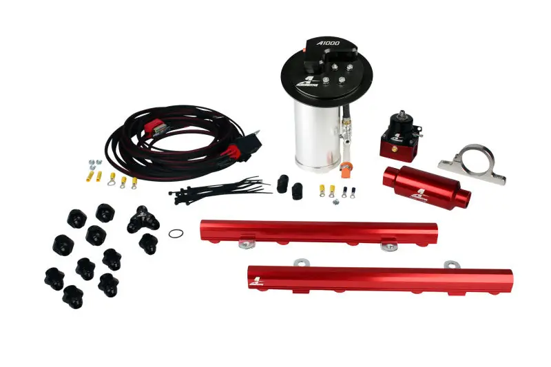 Aeromotive 10-13 Ford Mustang GT Fuel System - A1000 Pump/Deluxe Wiring Kit/5.0L 4V Rails (AER17324)