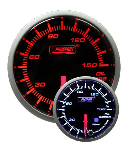 Prosport 2-1/16" Premium Amber / White Oil Pressure Gauge