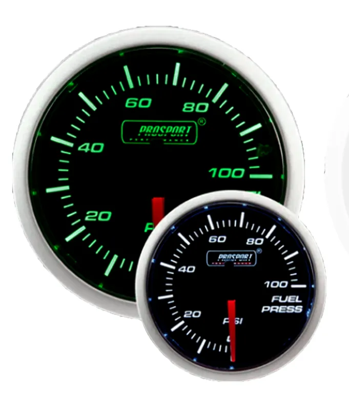 Prosport 2-1/16" Green/White Fuel Pressure Gauge