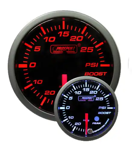 Prosport 2-3/8" Amber/White Premium Electric Boost gauge