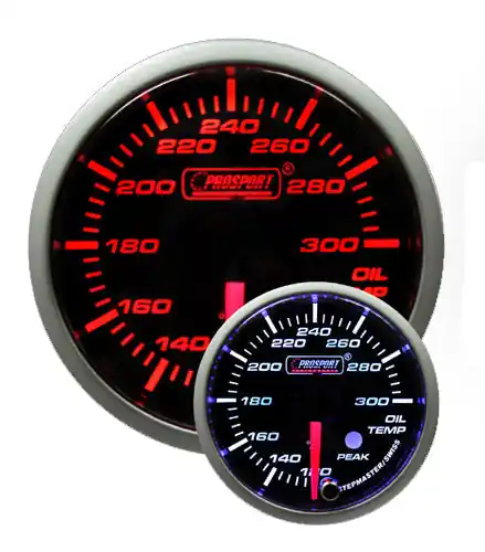Prosport 2-3/8" Amber/White Premium Oil Temperature Gauge