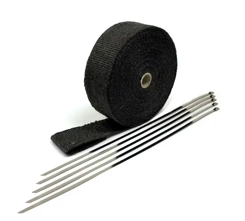 Prosport Fiberglass Header Wrap-Black-2" wide x 50 Ft. with ties