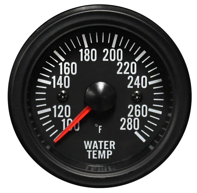 Prosport 2-1/16" Electrical Water Temperature Gauge Clear Lens White LED
