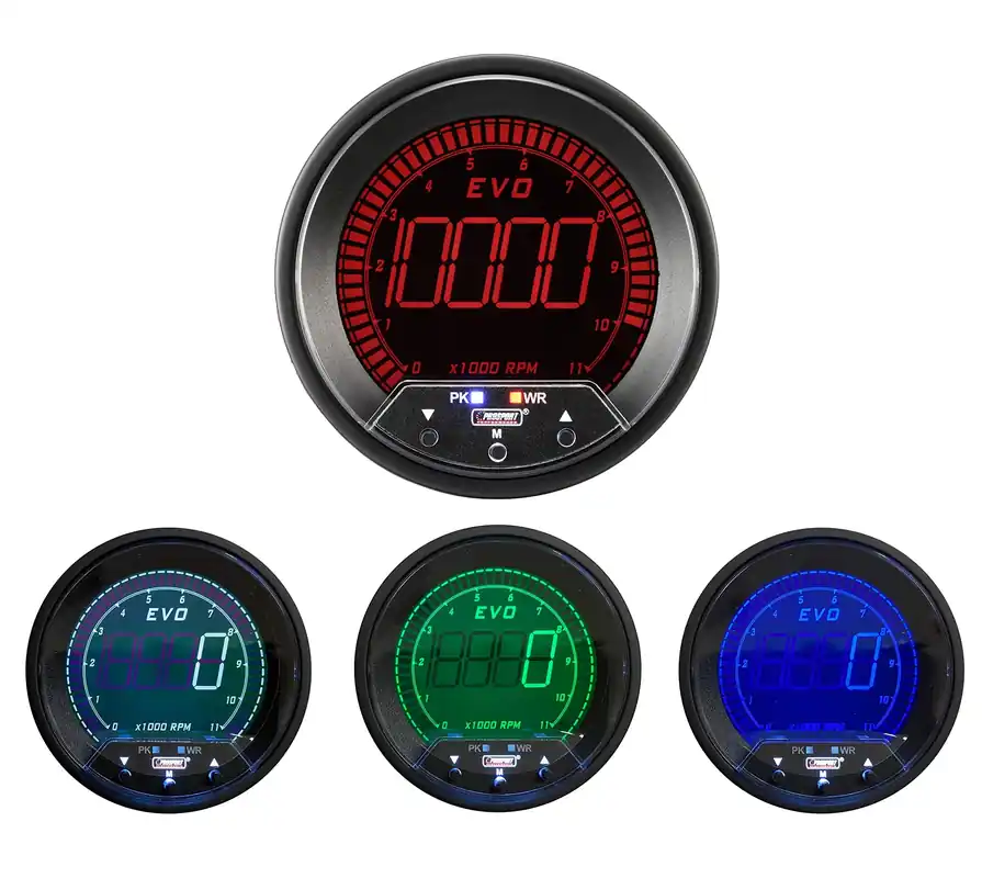 Prosport 3-3/8" Premium EVO Series Tachometer with Peak/Warning