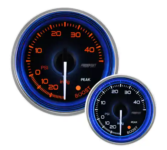 Prosport 2-1/16" Crystal Series Blue/White Electric Boost gauge